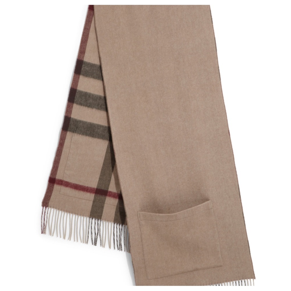 BURBERRY HELENE REVERSIBLE CASHMERE BLEND WRAP / SCARF. - Picture 11 of 14